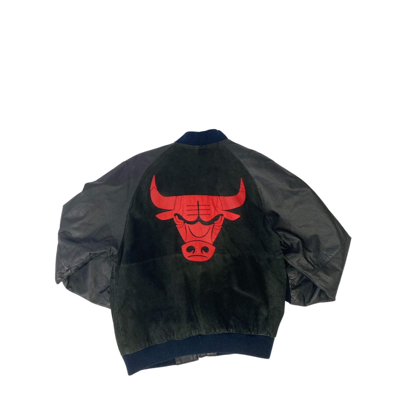 vintage Starter Chicago Bulls Cuir &Laine Varsity Jacket Taille M