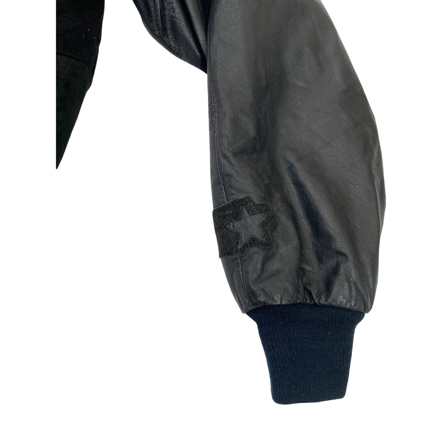 Blouson aviateur en daim et cuir Starter des Chicago Bears pour homme, taille L