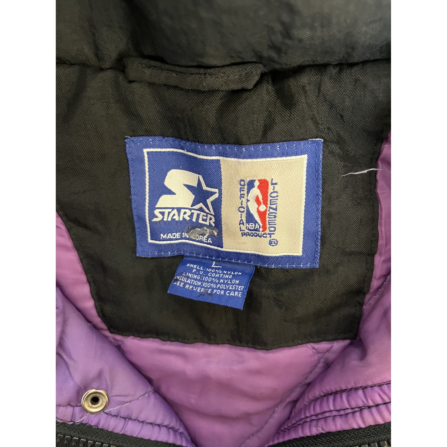 Veste NBA à capuche vintage en nylon Charlotte Hornets L