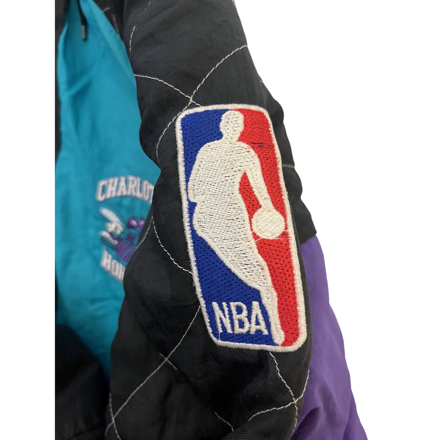 Veste NBA à capuche vintage en nylon Charlotte Hornets L