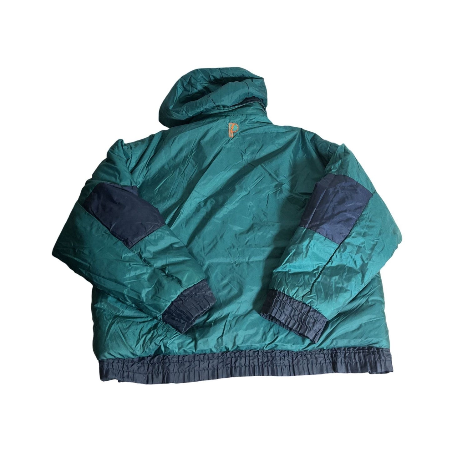 vintage Miami Dolphins Veste à capuche M Taille Nylon & Polyester Marine/Vert avec logo brodé