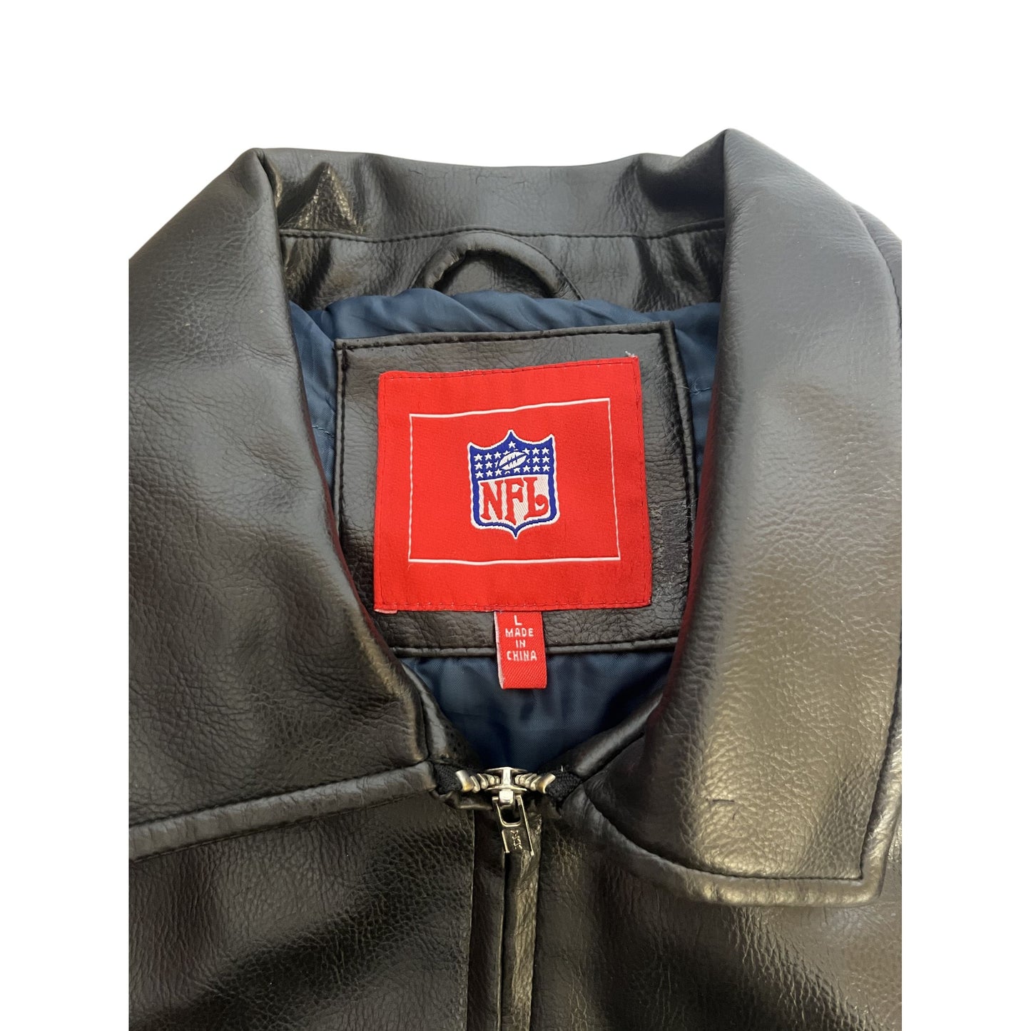 Dallas Cowboys NFL Leather Jacket Black Blue L