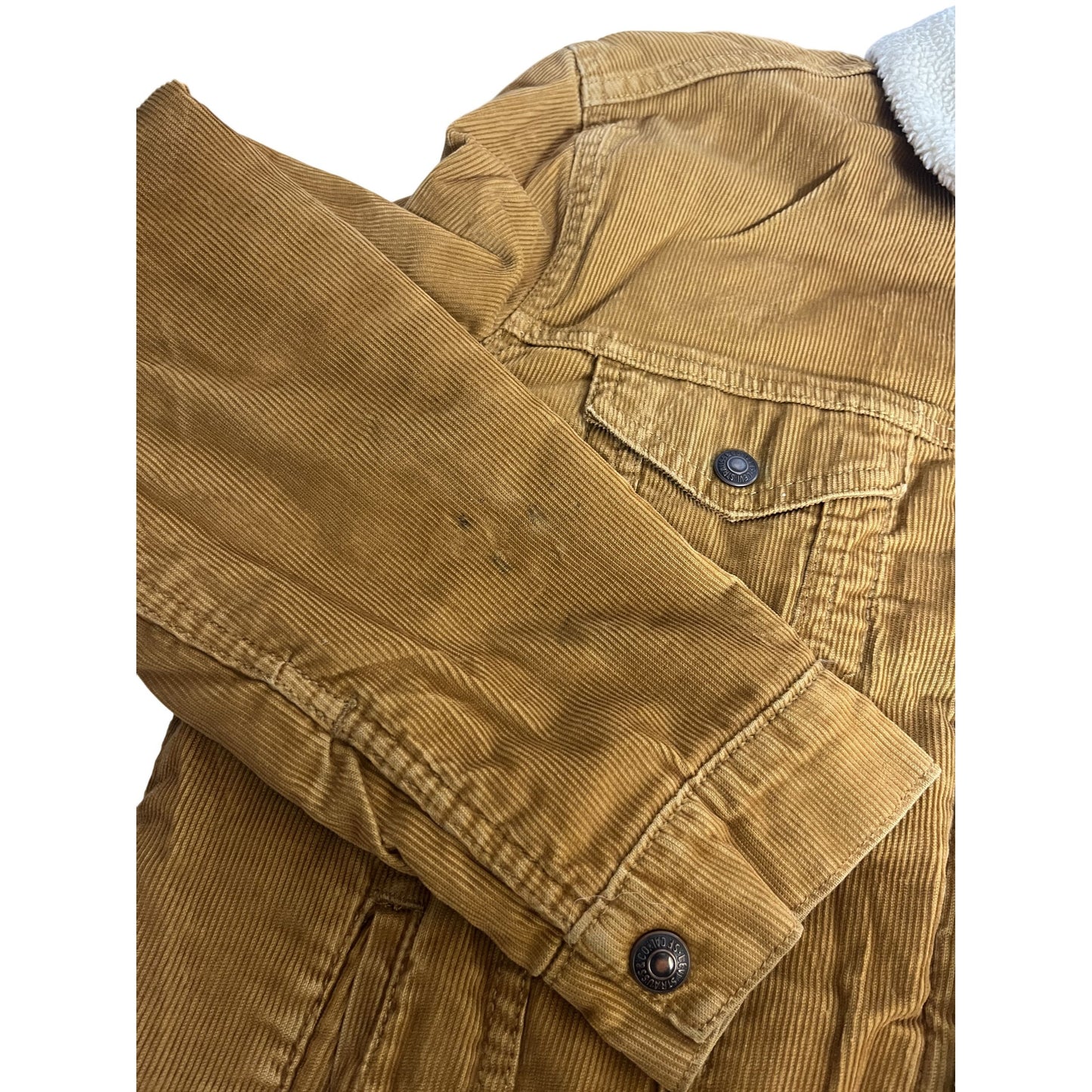 Veste Levi's en velours côtelé doublée sherpa pour homme, couleur fauve moyen
