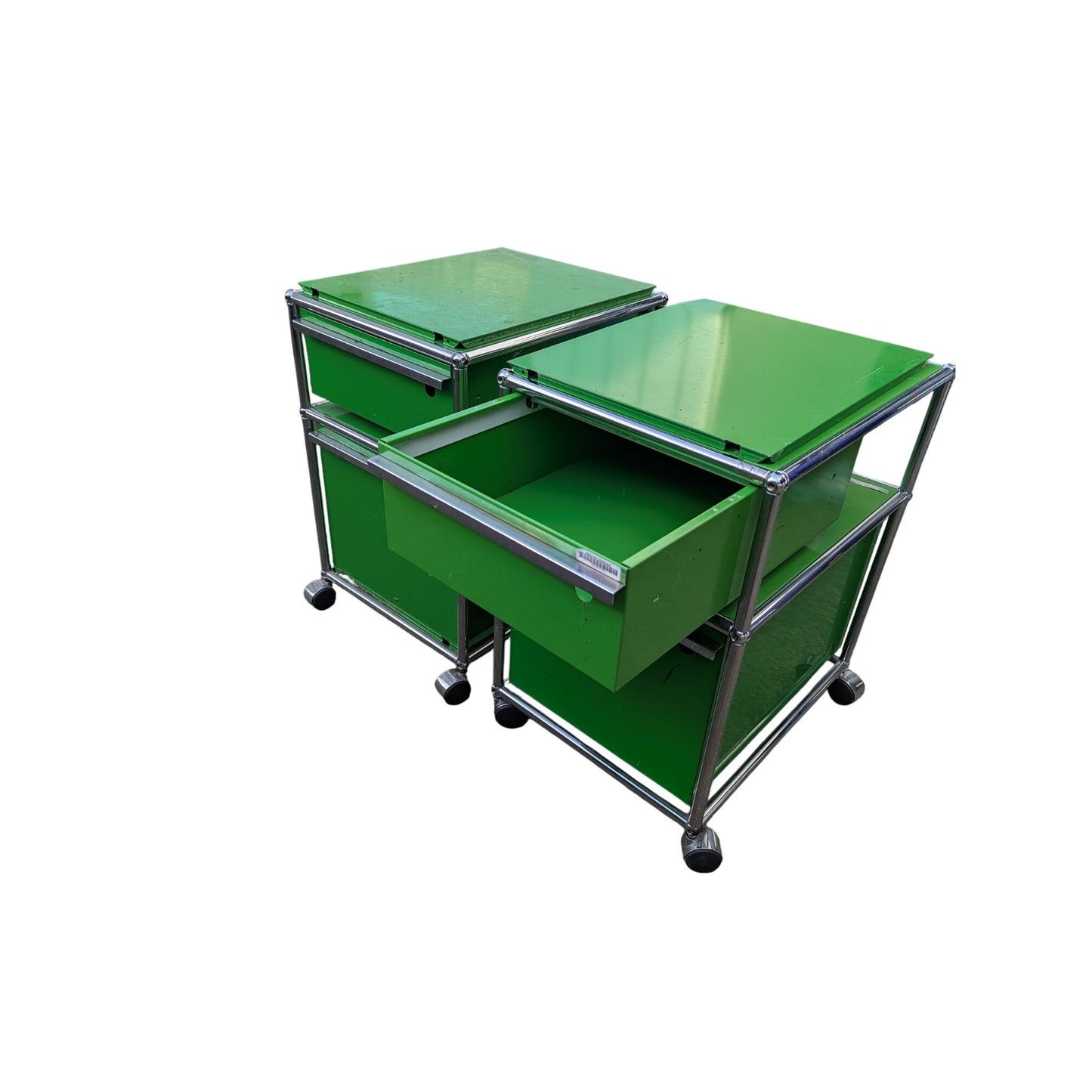 Caisson Mobile USM Vert Avec Tiroirs & Roulettes
