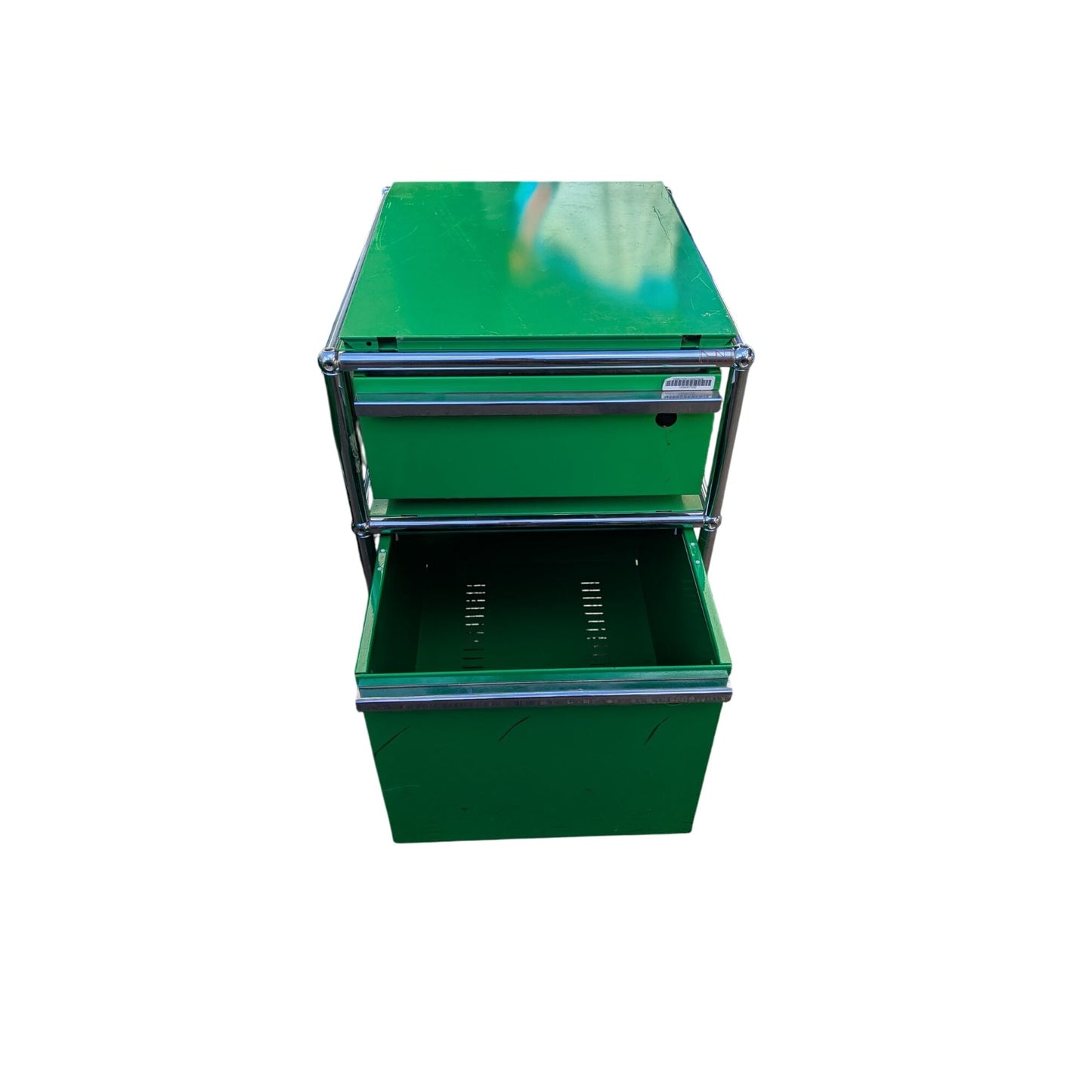 Caisson Mobile USM Vert Avec Tiroirs & Roulettes