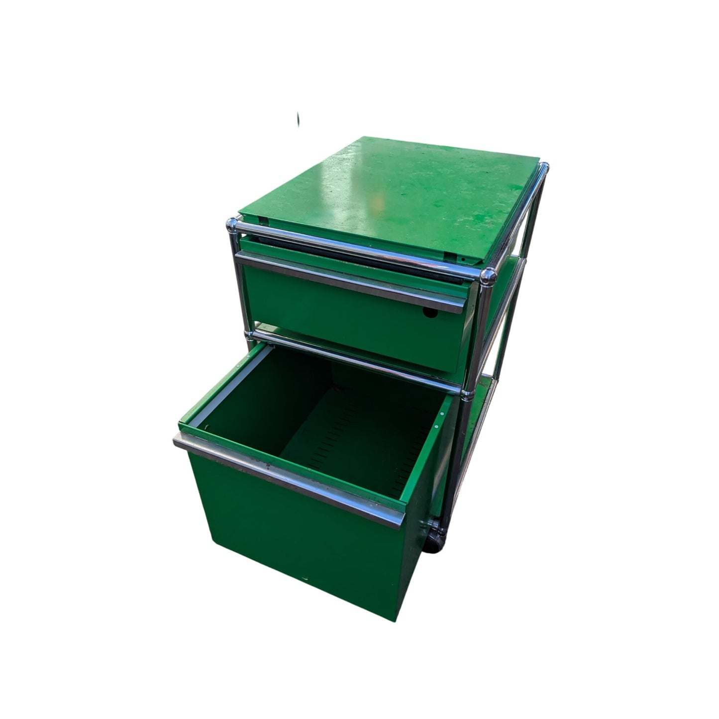 Caisson Mobile USM Vert Avec Tiroirs & Roulettes