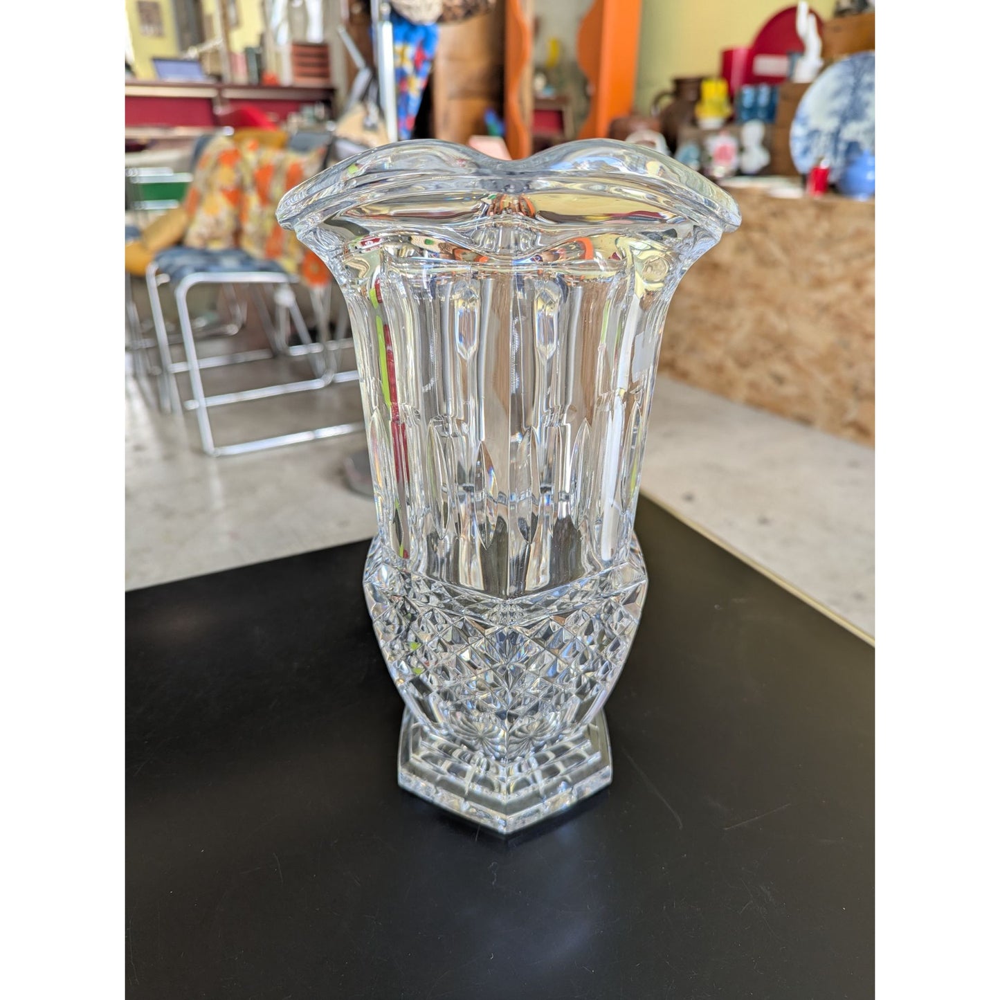 Pichet En Cristal Artisanat De Lorraine 24% Pbo Taille Main Transparent 26 Cm