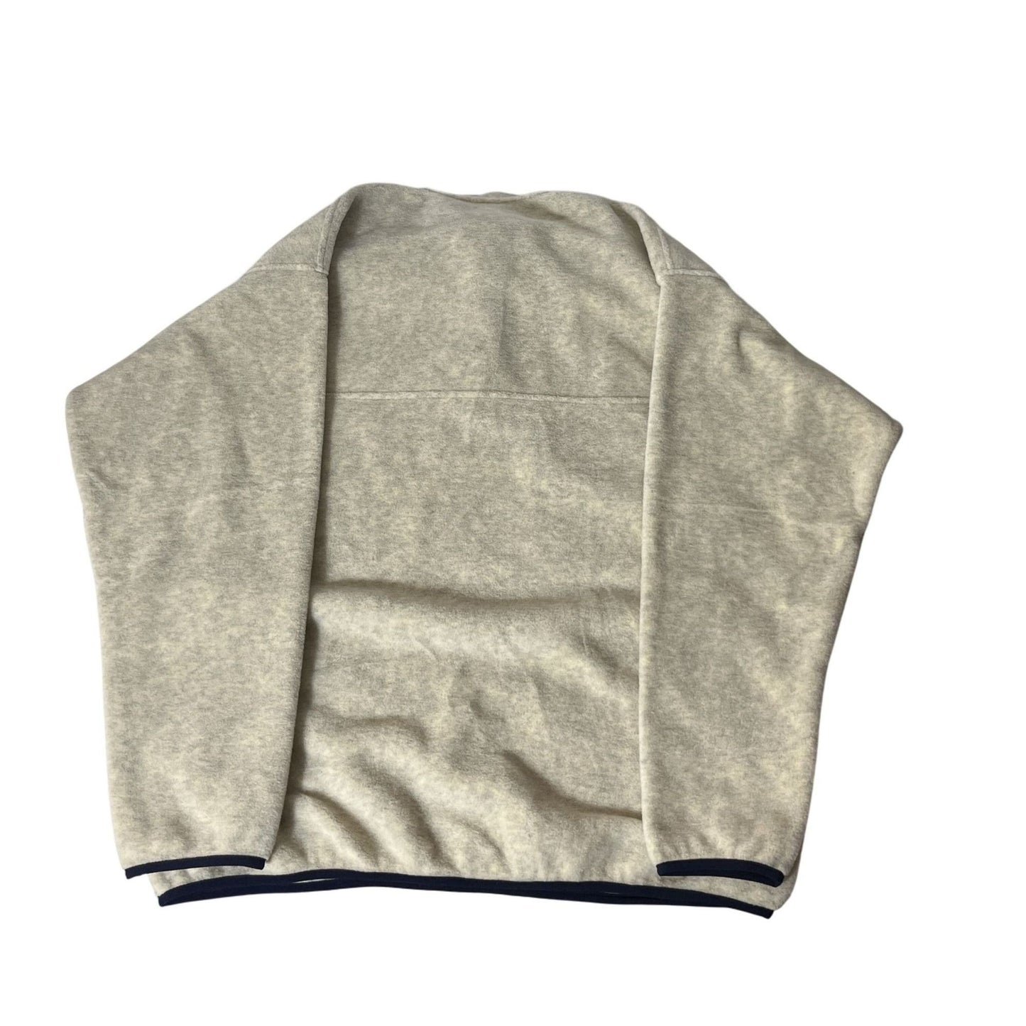 Patagonia Synchilla Snap-T Fleece Pullover XL Beige With Navy Trim & Pocket