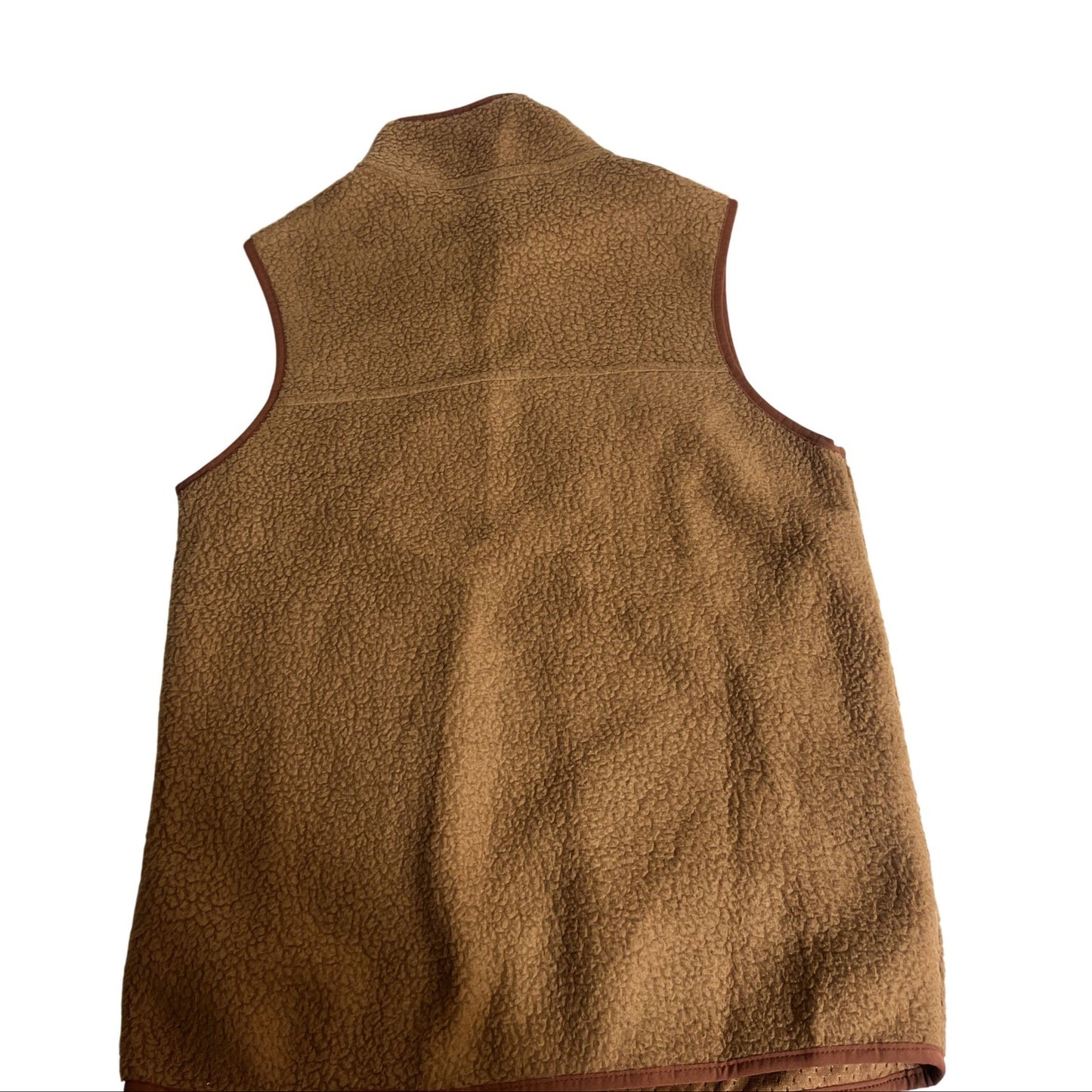 Gilet polaire sans manches Patagonia pour homme, couleur beige, avec poches zippées et col montant