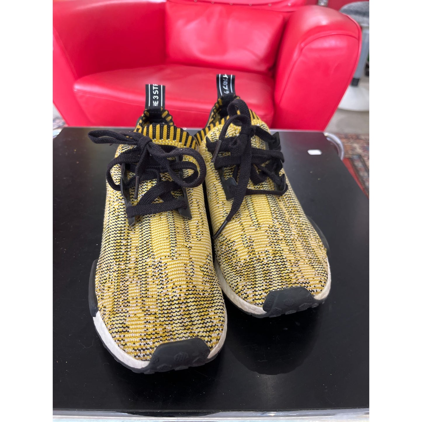 Adidas NMD R1 STLT Noir & Jaune Taille 41 Sneakers Homme/Femme Tricot