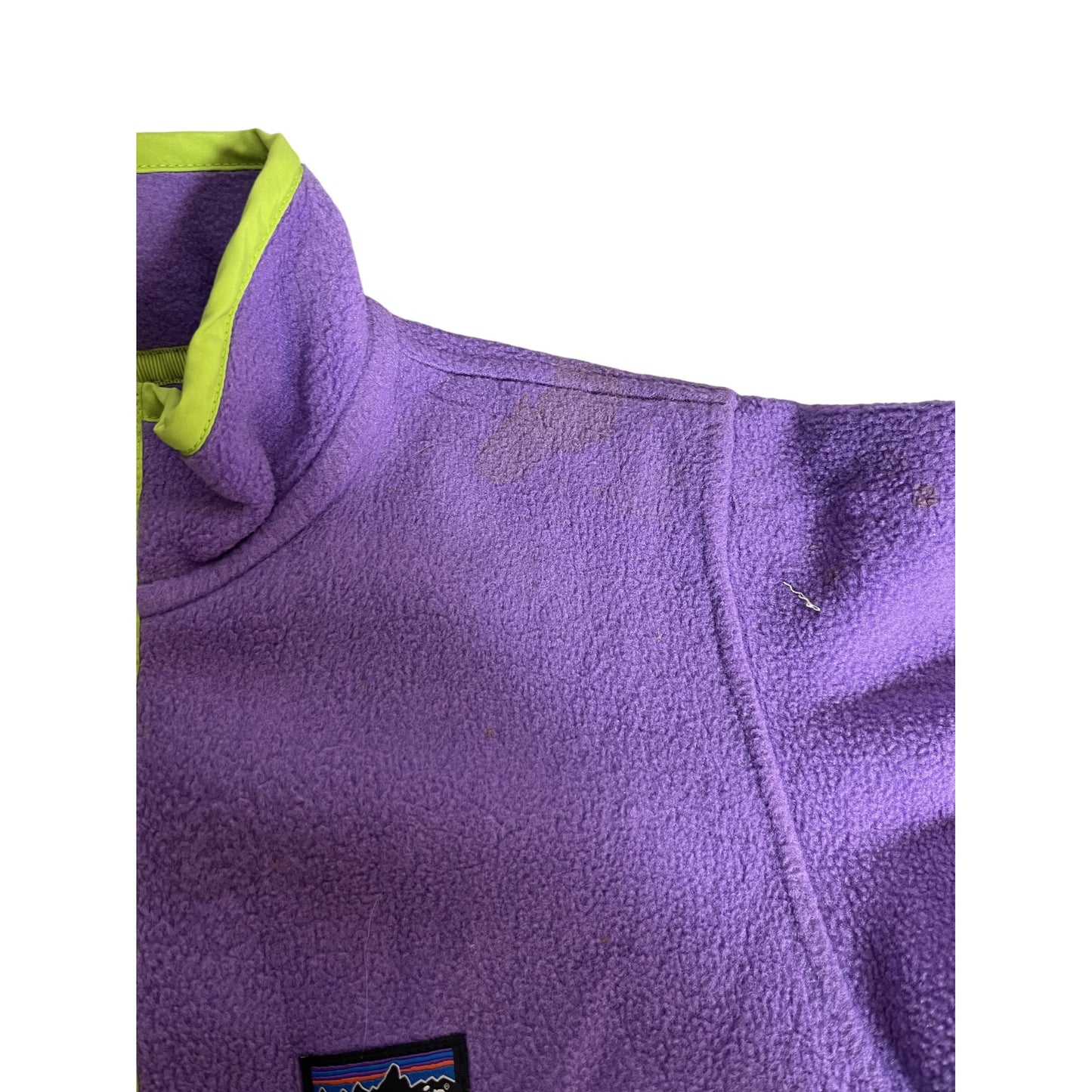 Pull polaire Patagonia Synchilla violet et citron vert Snap-T XS
