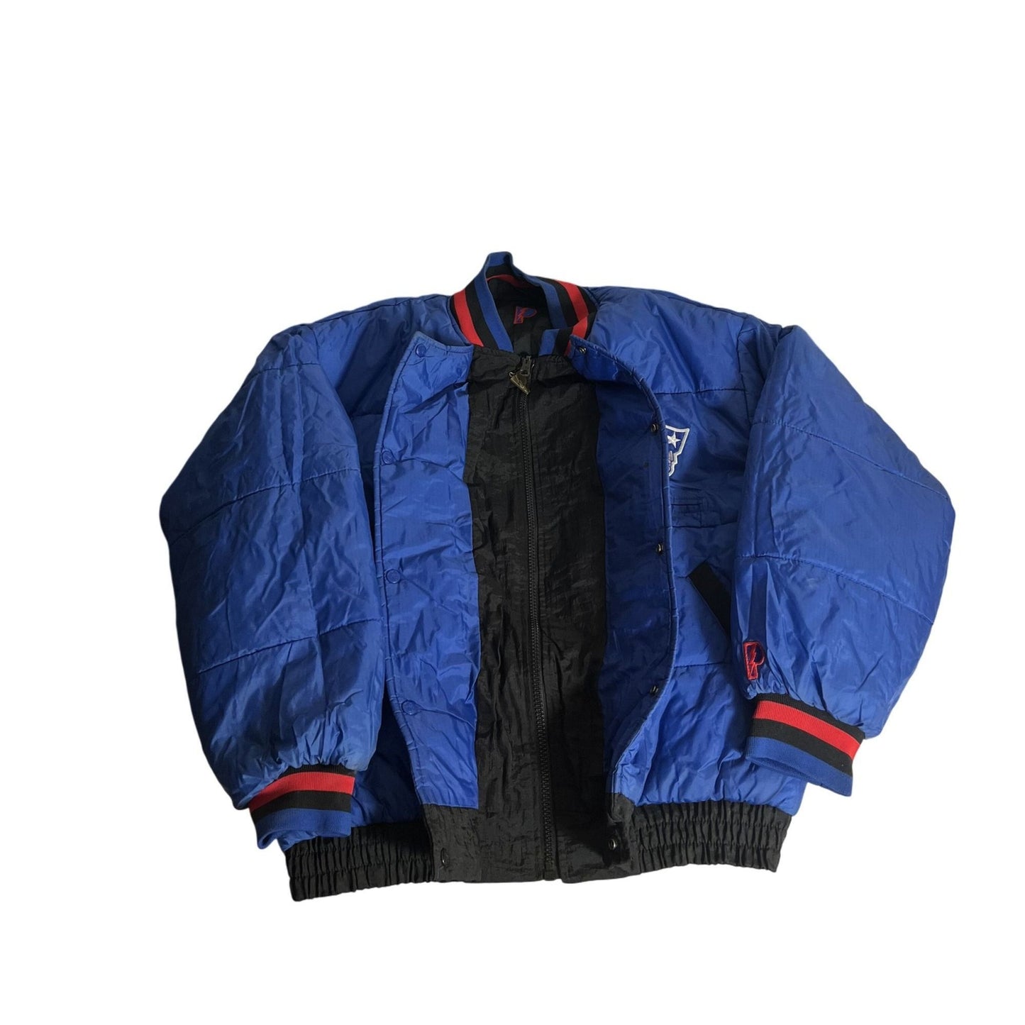 Veste réversible vintage des Patriots avec logo de l'équipe et lettrage brodé