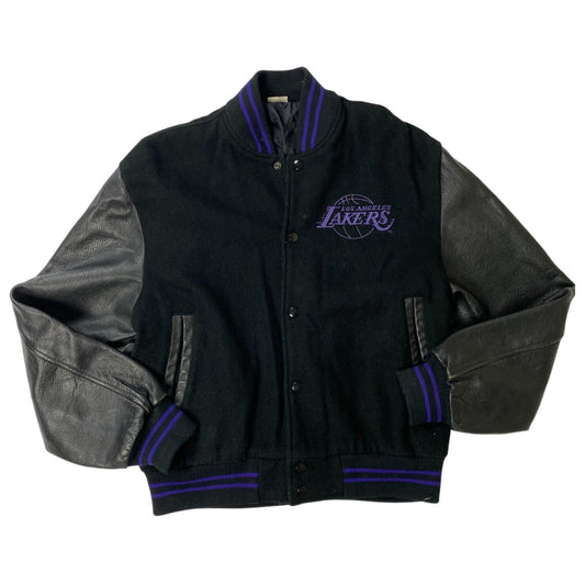 Veste universitaire des Los Angeles Lakers, taille M, noire et violette, en laine et cuir