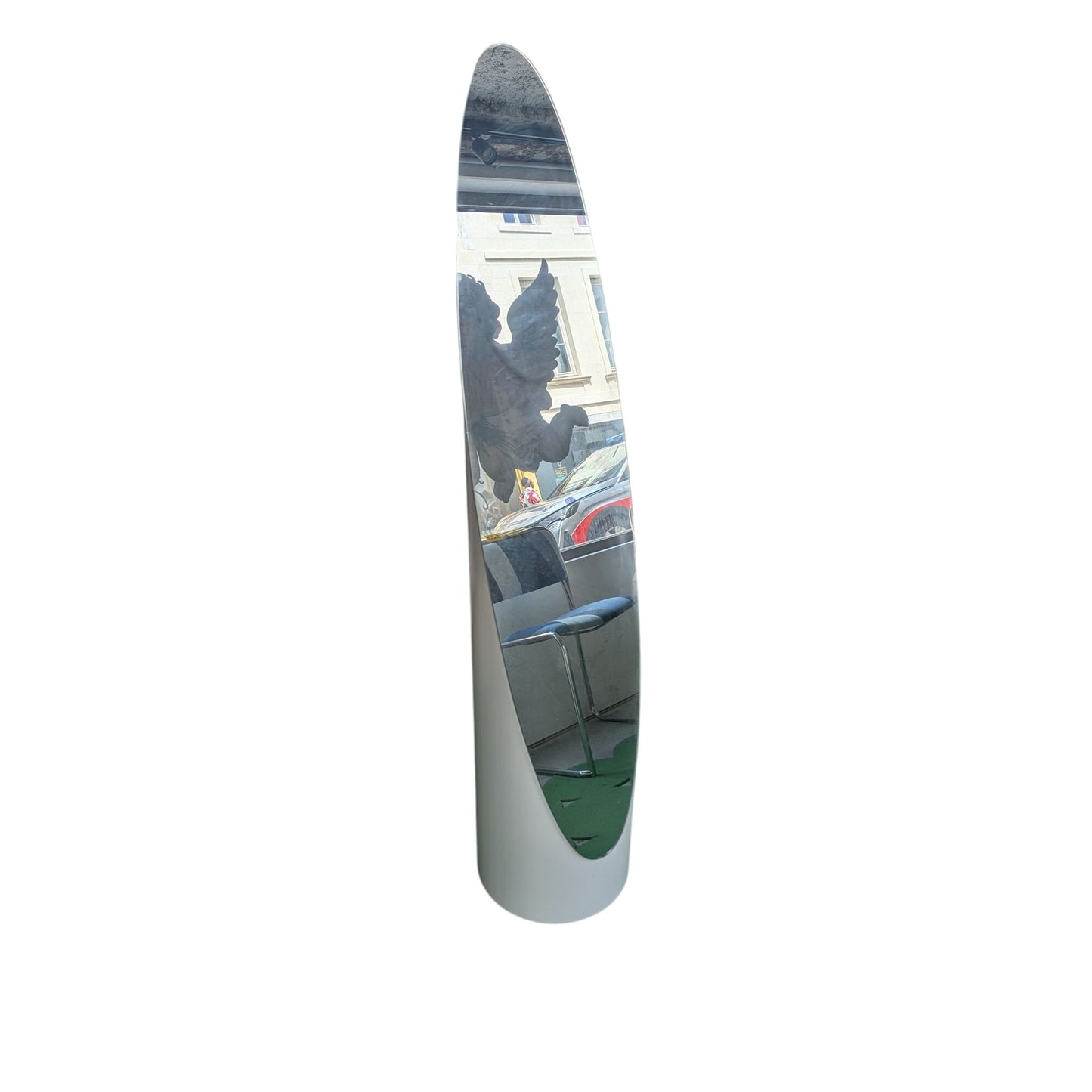 Miroir Lipstick Autoportant Blanc Design Moderne 145x27 Cm