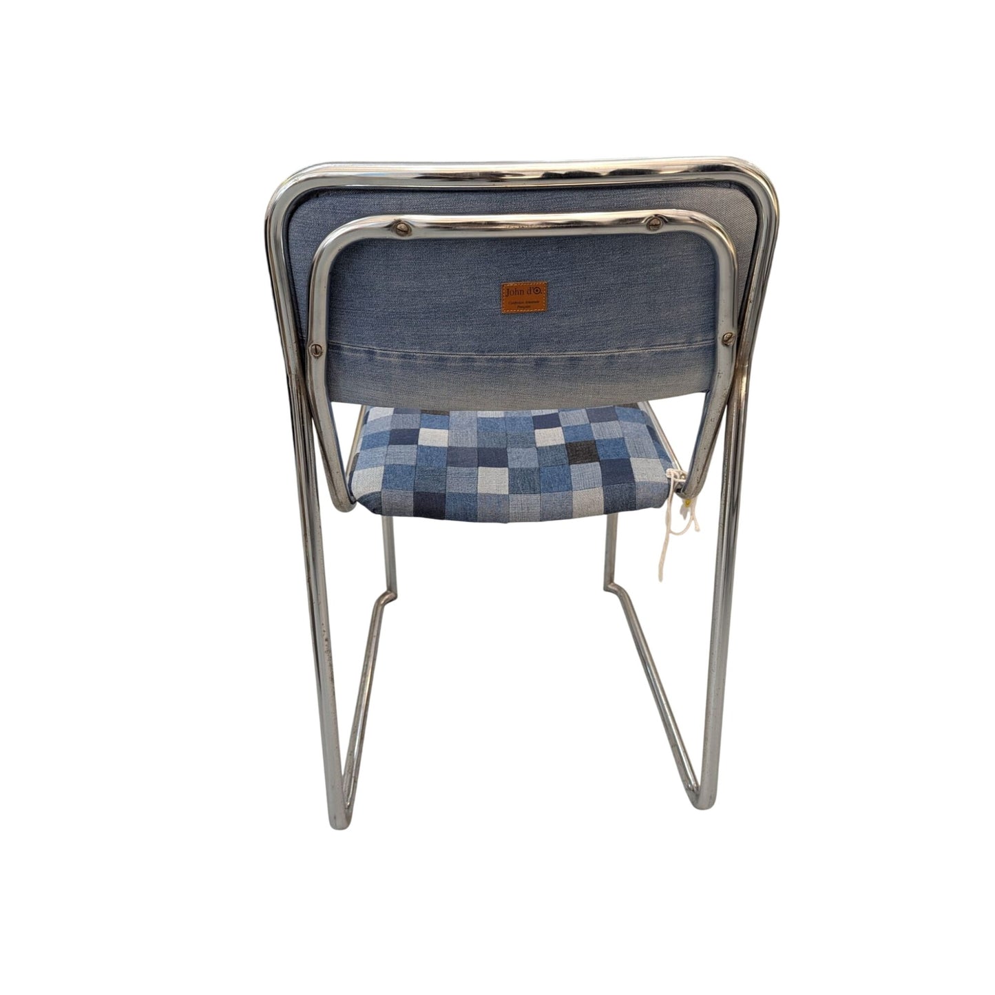 Chaise Style Bauhaus Chromée Avec Assise Patchwork En Jean Création Unique John Doe