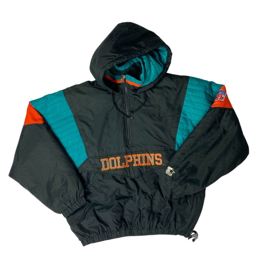 Veste starter des Dolphins de Miami capuche coupe-vent vintage NFL taille XL