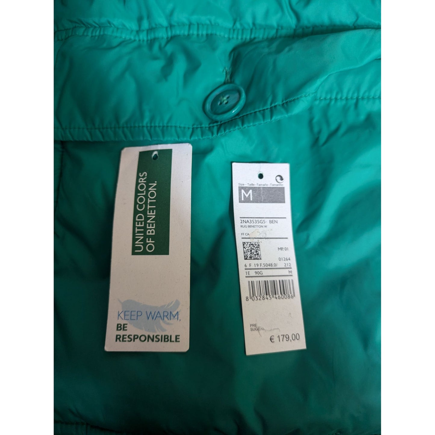 Doudoune réversible verte et multicolore M par United Colors of Benetton
