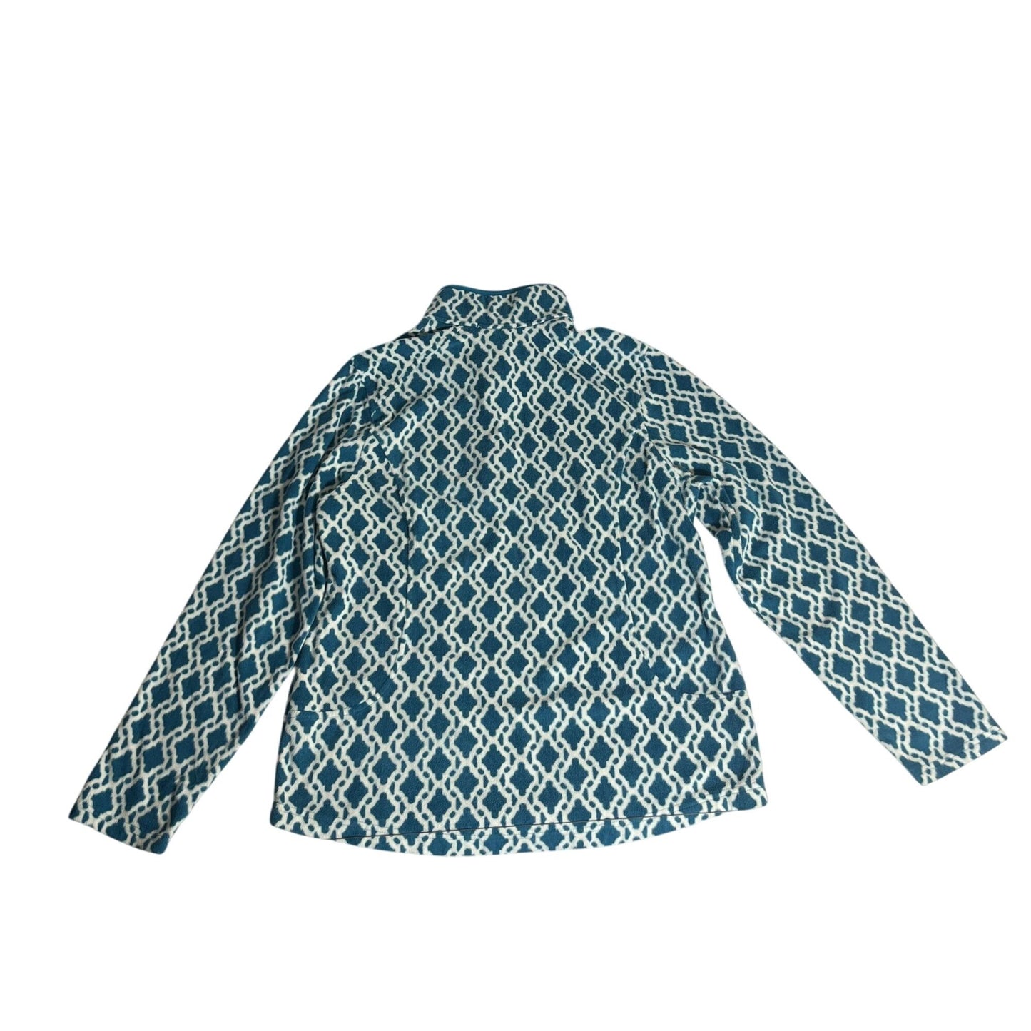 Columbia Polaire Femme Bleu Motif Géométrique Demi-Zip Taille M