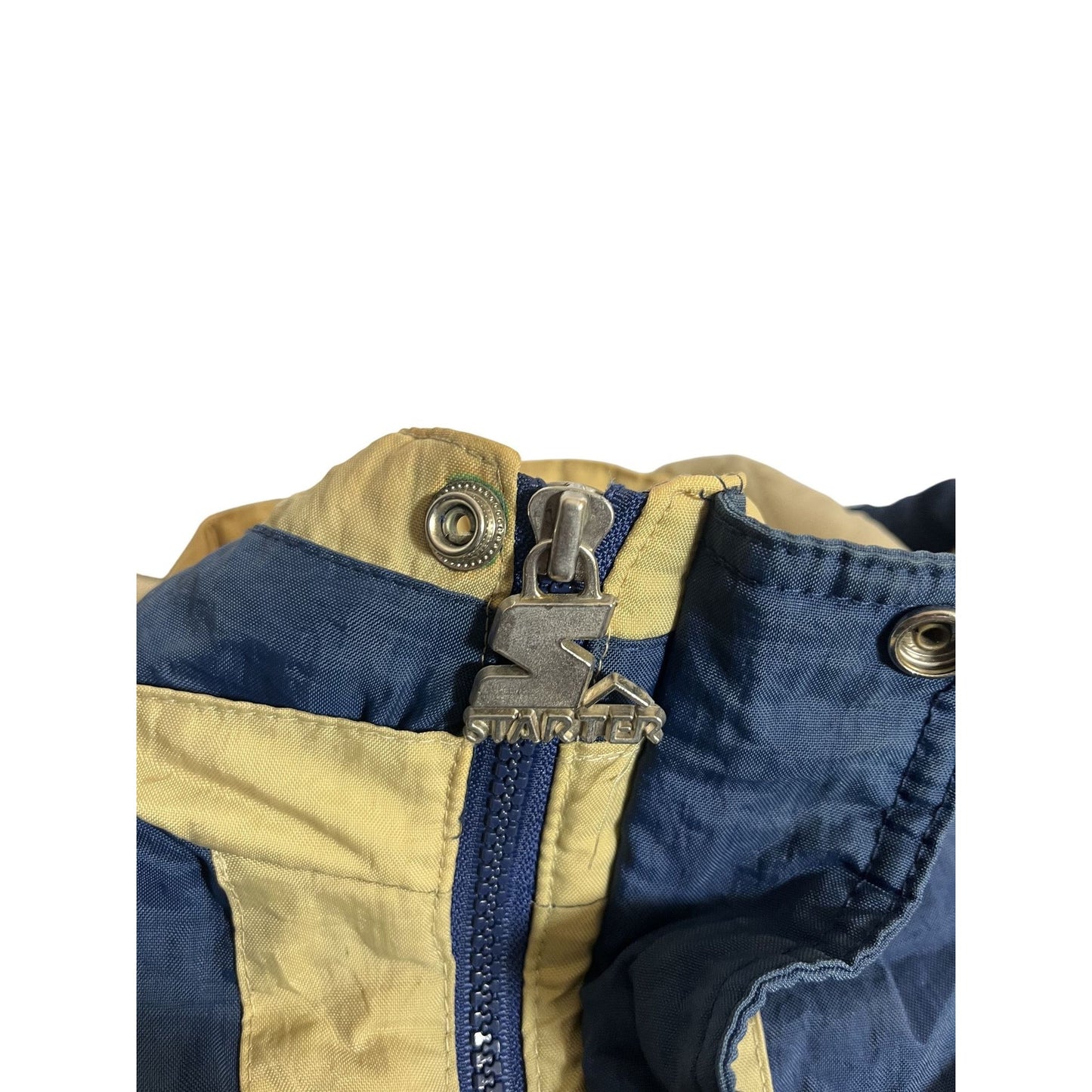 Veste de départ Notre Dame Fighting Irish XL Bleu marine et vert Manteau à capuche matelassé en nylon vintage des années 90