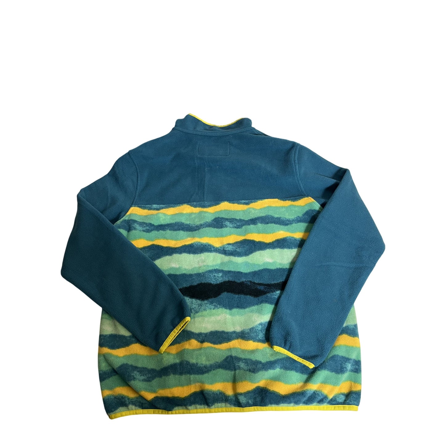 Veste polaire Lands End à motif rayé et col boutonné pour homme