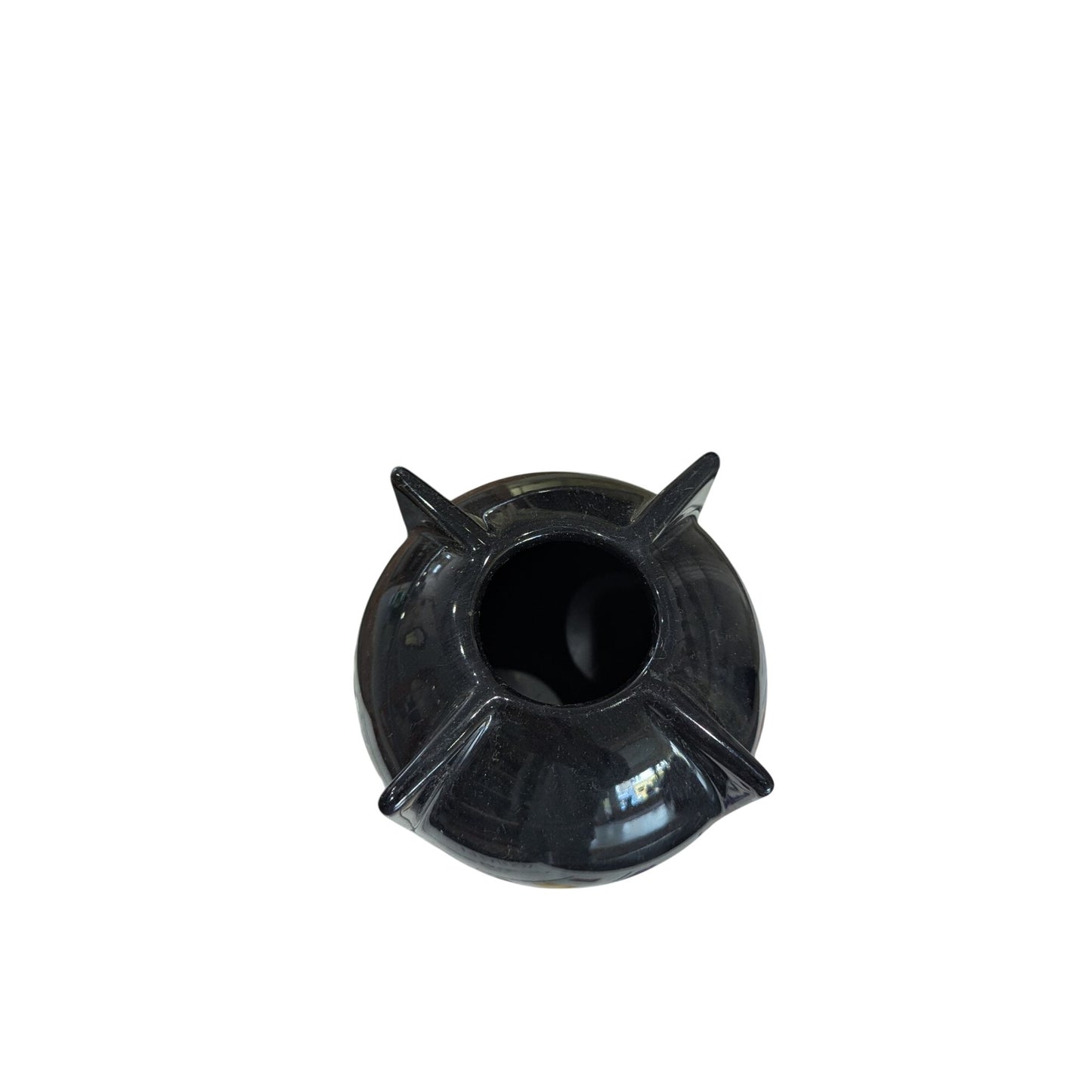 Vase géométrique en céramique noire avec finition brillante