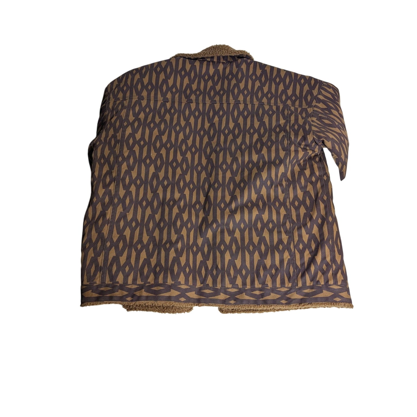Veste oversize doublée sherpa Adidas X IVY PARK, motif marron intégral, boutons-pression, streetwear pour homme et femme