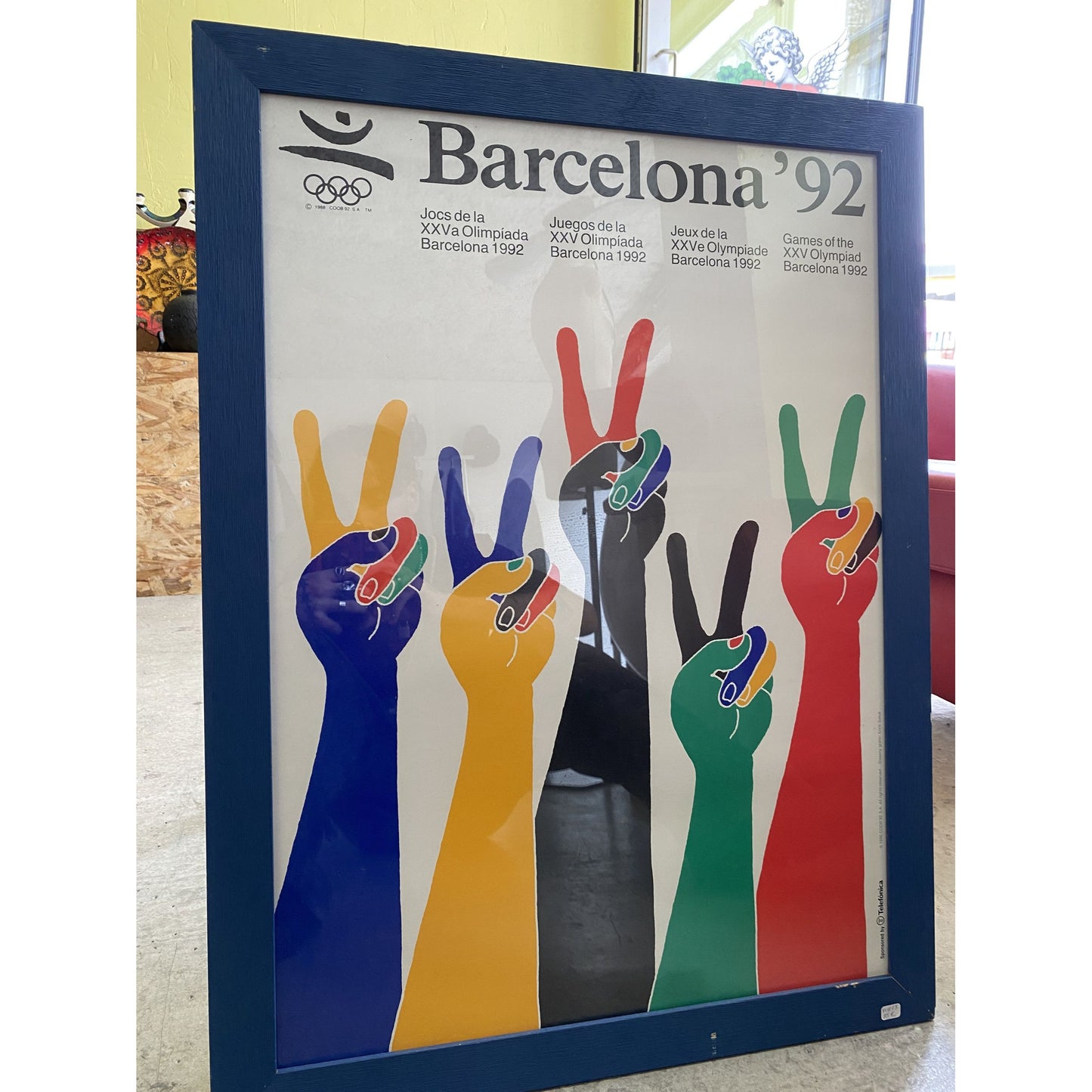 Affiche Encadrée Jeux Olympiques Barcelone 1992 Design Coloré