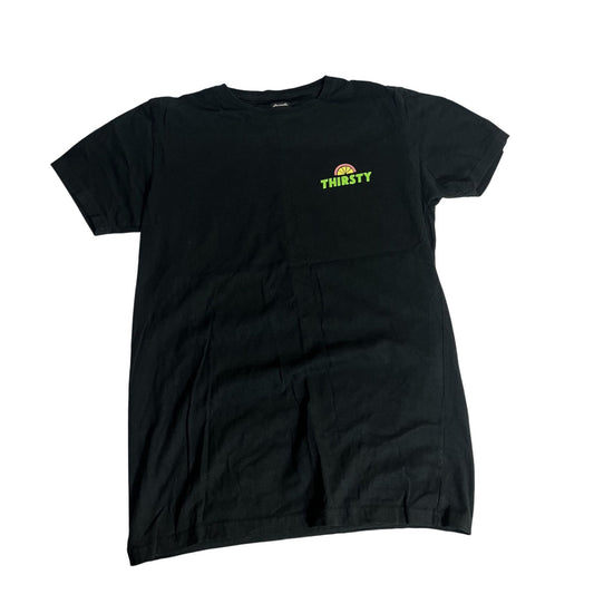 T-shirt graphique « Thirsty » Pleasant M, noir, coton, manches courtes, unisexe
