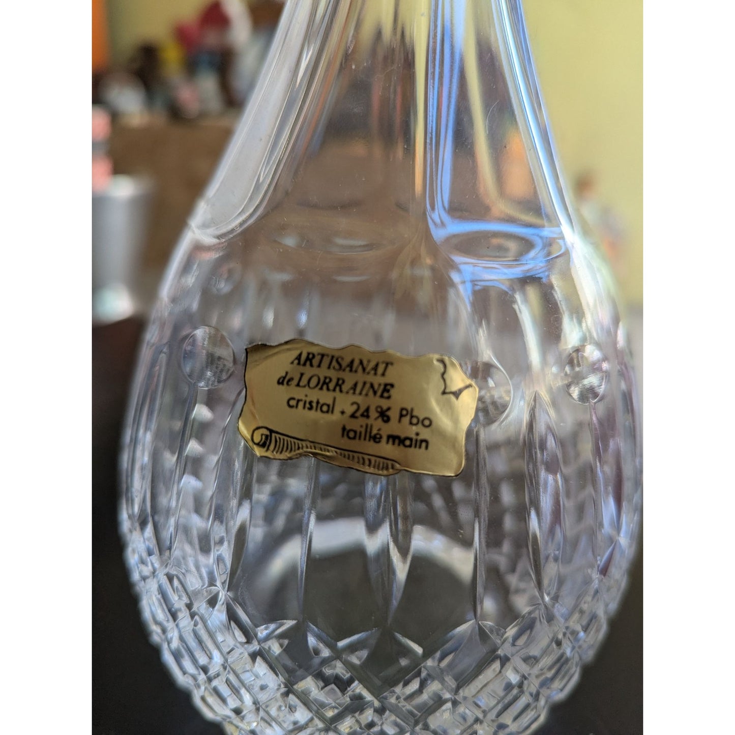 Carafe En Cristal Artisanat De Lorraine 24% Pbo 25 Cm Hauteur