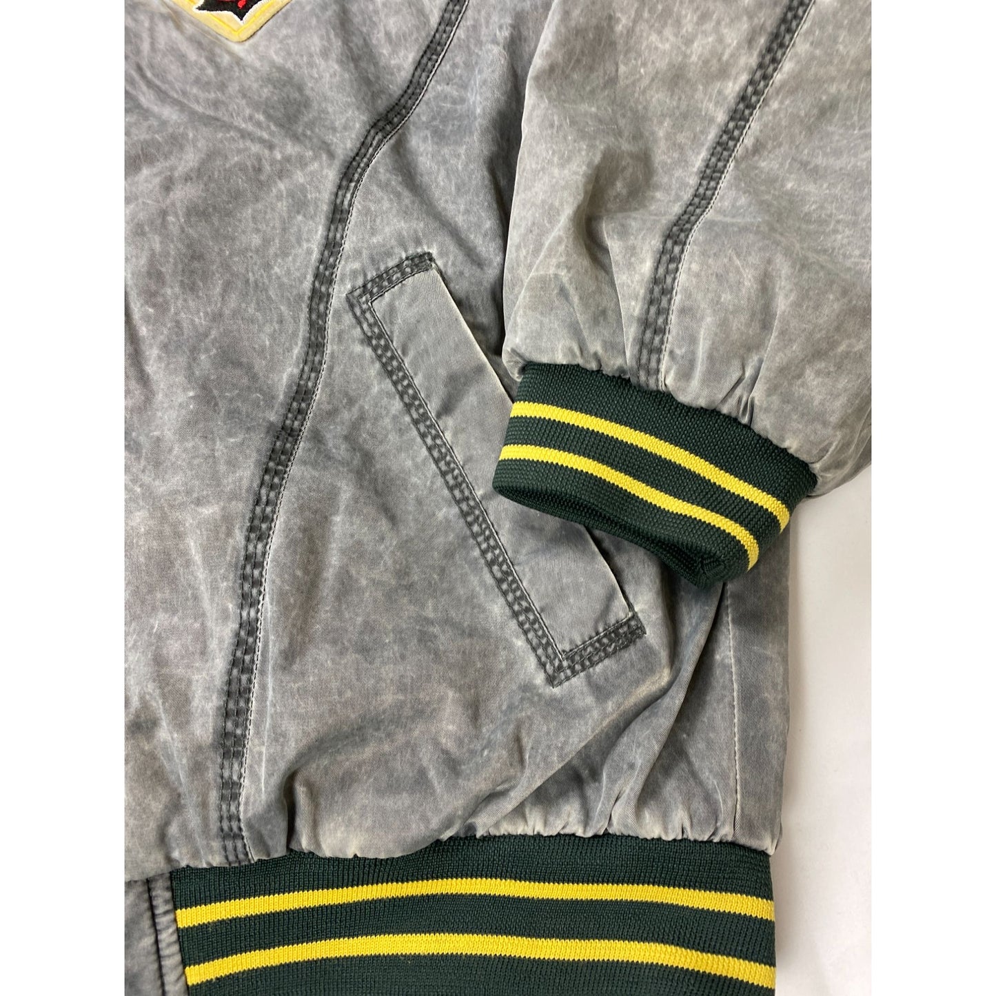 Blouson aviateur vintage gris des Pirates de Pittsburgh pour homme