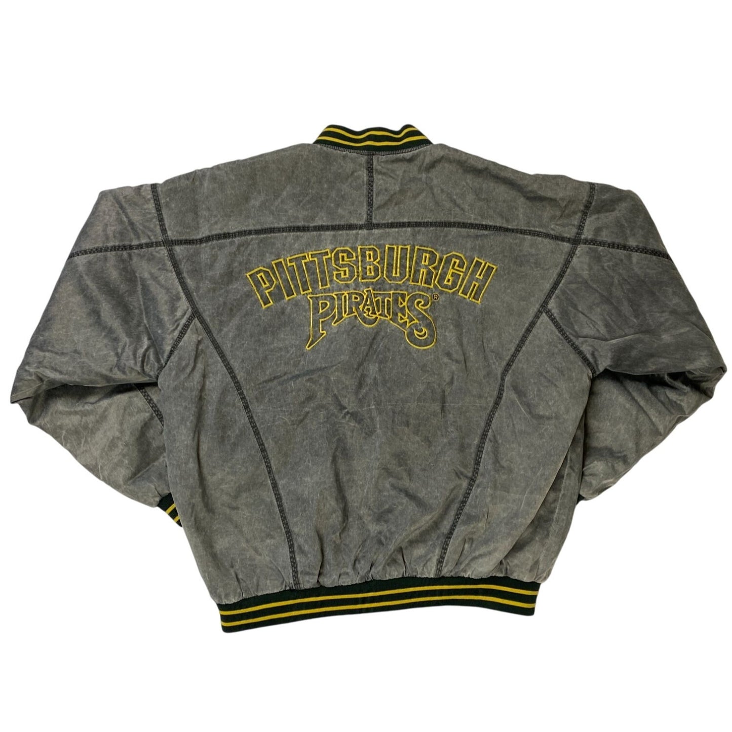 Blouson aviateur vintage gris des Pirates de Pittsburgh pour homme