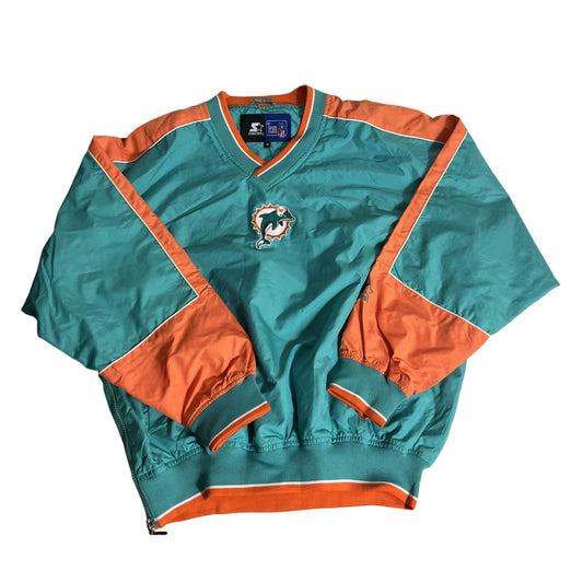 Veste pull Starter NFL Miami Dolphins taille M bleu sarcelle et orange polyester/coton