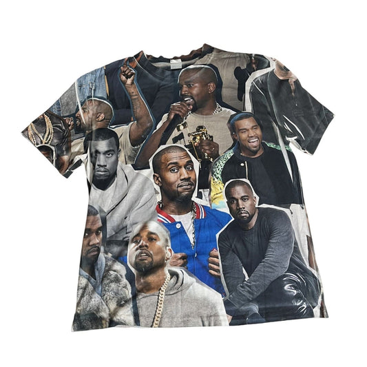 T-shirt à manches courtes avec collage graphique Kanye West