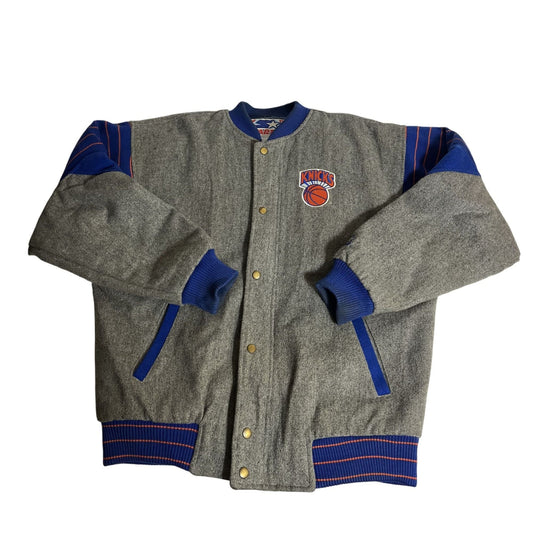Veste universitaire en laine Starter New York Knicks bleu et gris