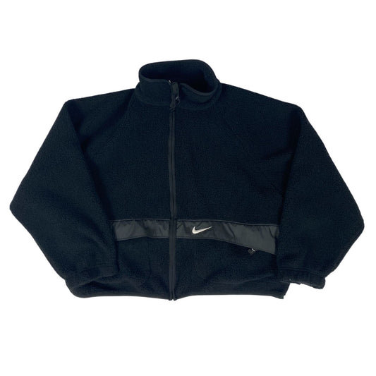 Veste Nike noire en polaire Sherpa entièrement zippée avec poches et col montant