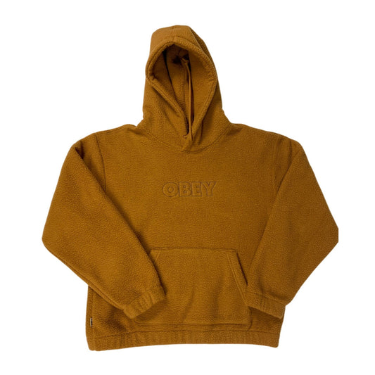 Obey Brown Sherpa Fleece Sweat à capuche Unisexe Moyen