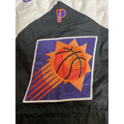 Veste rétro des Phoenix Suns M par Pro Layer, colorblock, avec patch logo et capuche, style NBA années 90