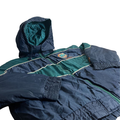 vintage Miami Dolphins Veste à capuche M Taille Nylon & Polyester Marine/Vert avec logo brodé