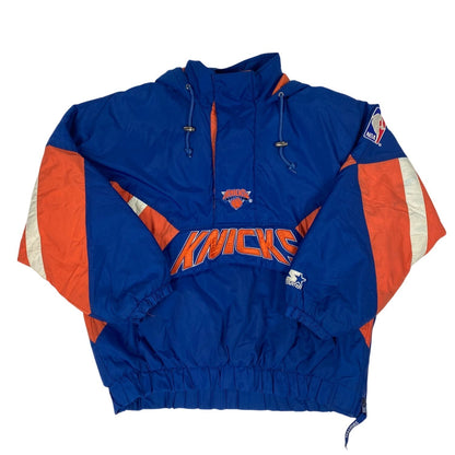 Veste oversize M des New York Knicks Starter Pullover Bleu et Orange Nylon Polyester NBA