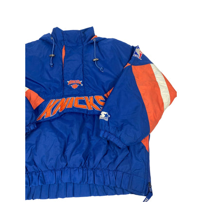 Veste oversize M des New York Knicks Starter Pullover Bleu et Orange Nylon Polyester NBA