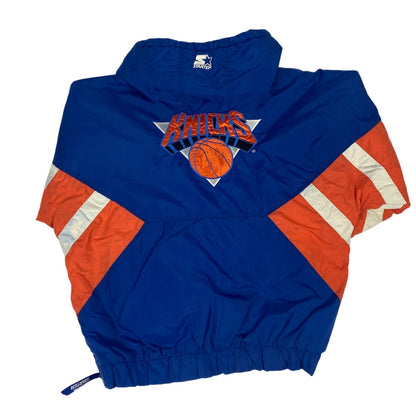 Veste oversize M des New York Knicks Starter Pullover Bleu et Orange Nylon Polyester NBA