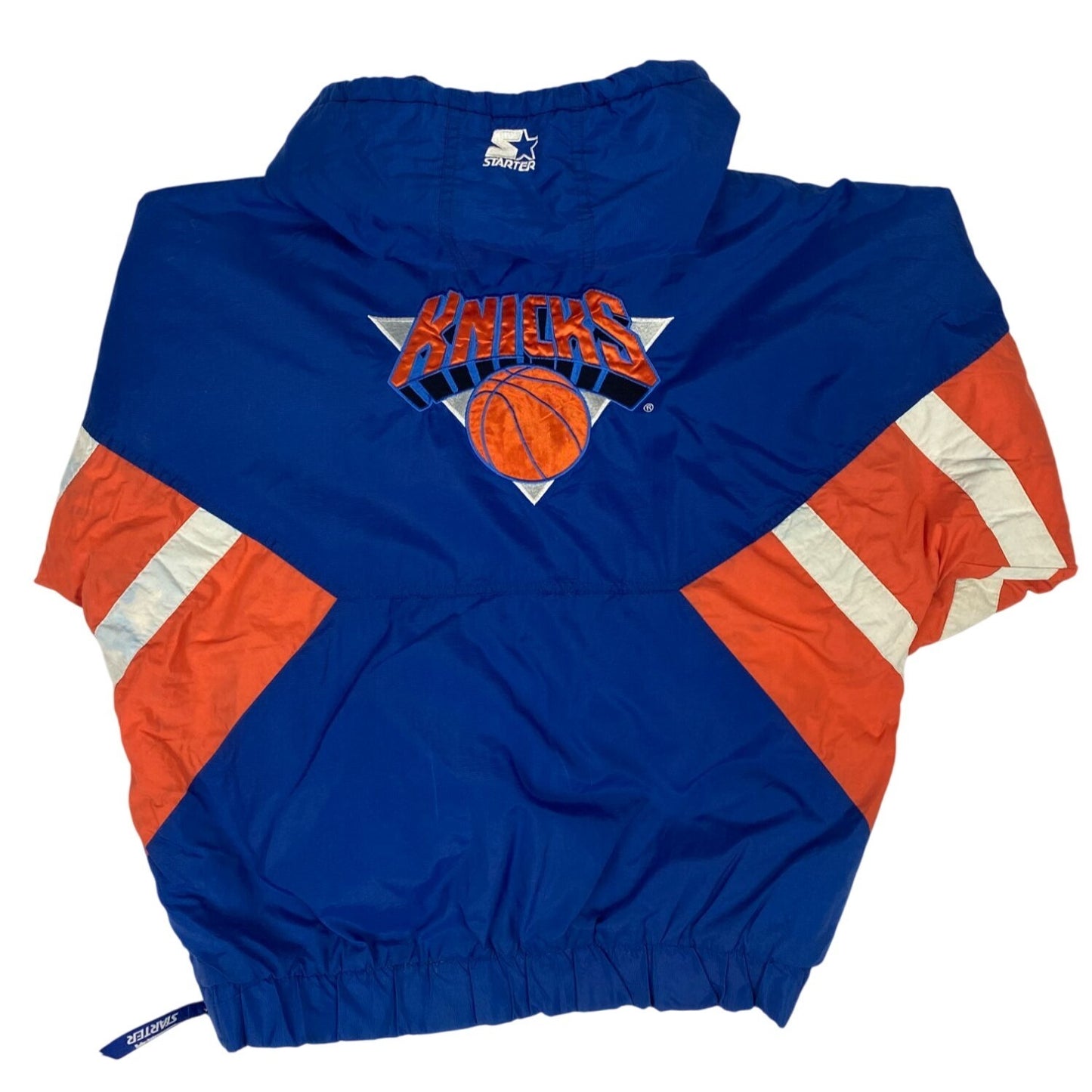 Veste oversize M des New York Knicks Starter Pullover Bleu et Orange Nylon Polyester NBA