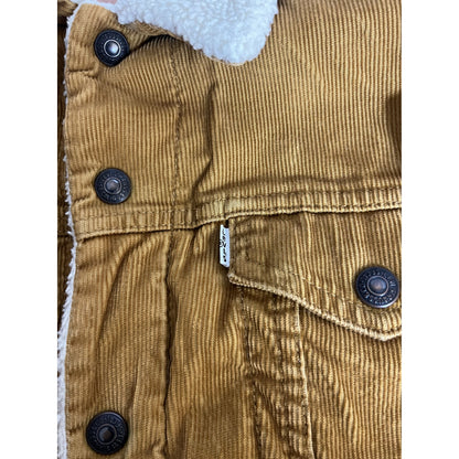 Veste Levi's en velours côtelé doublée sherpa pour homme, couleur fauve moyen
