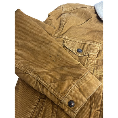 Veste Levi's en velours côtelé doublée sherpa pour homme, couleur fauve moyen