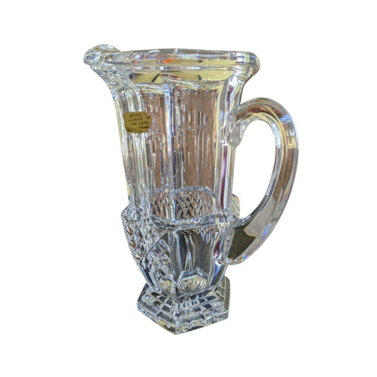 Pichet En Cristal Artisanat De Lorraine 24% Pbo Taille Main Transparent 26 Cm