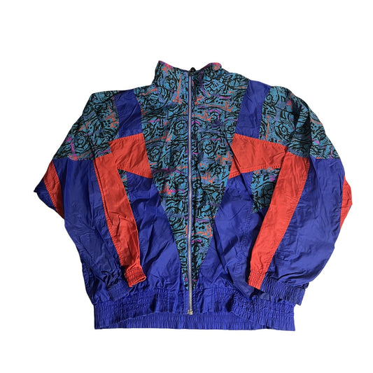 Vintage Nike Colorblock Windbreaker Jacket Geometric Pattern Purple & Red