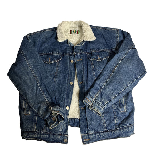 Veste en denim vintage doublée de sherpa