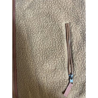 Gilet polaire sans manches Patagonia pour homme, couleur beige, avec poches zippées et col montant