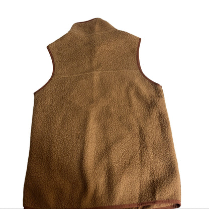 Gilet polaire sans manches Patagonia pour homme, couleur beige, avec poches zippées et col montant