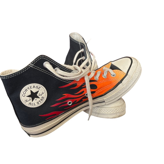 Converse All Star Noir Et Orange Flamme Édition Limitée Taille 8